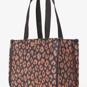 Kate Spade Brown Leopard Print Sam Medium Nylon Tote Bag